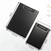 Portapapeles plegable A4 A5, color negro, con hebilla de Clip, carpeta de archivos para conferencias, almohadilla de escritura de cuero PU ultrasuave, suministros de oficina, 1 Uds. - details 22