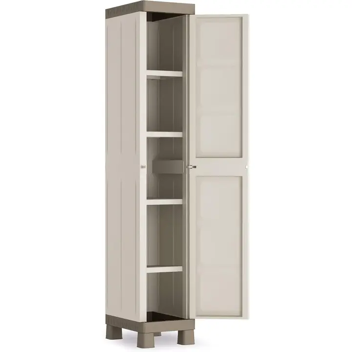 Excellence Armario con una Puerta, Polipropileno, Arena/Gris, 182 x 33 x 45 cm - 1