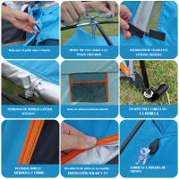 Tienda de Playa Grande para 4 Personas Refugio Solar Protector UV Ideal para Jardín, Parque, Barbacoa, Patio, Pesca - details 8