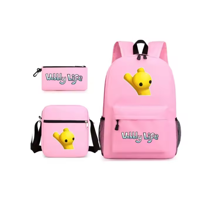Wobbly Life 3 piezas mochila escolar bolso de hombro bolso para bolígrafos - 1