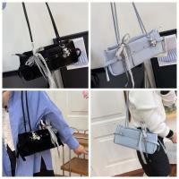 Bolso de mano francés dulce que combina con todo, bolso de hombro de PU con lazo colgante, estilo coreano, Color sólido, bolsos para las axilas para mujer, uso diario - details 0