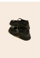 Zapatos de cuero pequeños de estilo británico para mujer, suela gruesa, tacón grueso, boca poco profunda - details 23