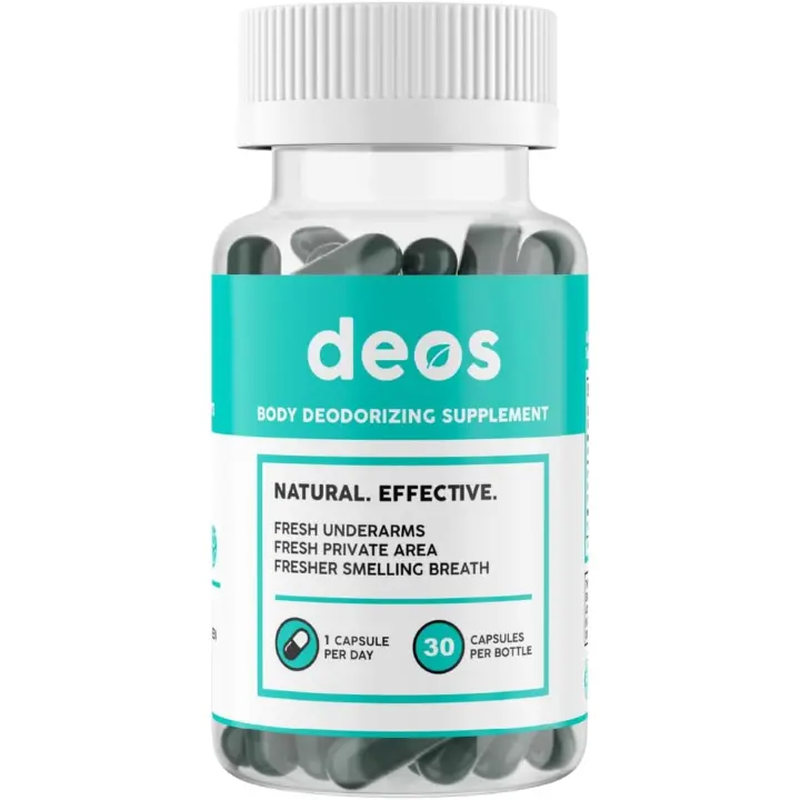 Suplemento de desodorante interno DEOS – Desodorante de cuerpo completo para la salud intestinal, la salud de la piel, apoyo a la desintoxicación y la digestión – Pastillas de clorofila con control natural de olores para una frescura de la cabeza a los pi - 1