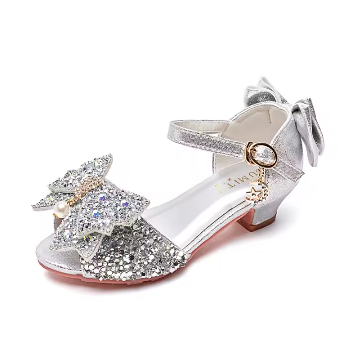 Moda Arco Niños Rosa Pez Boca Mostrar Zapatos Princesa - 1