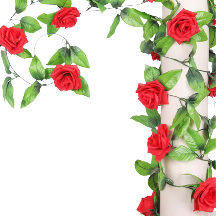 Guirnalda de rosas de seda Artificial de 240CM, decoración de pared de ratán, jardín, balcón, boda, 10 Uds. - 1