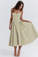 Vestido de mujer sin mangas y hombros, diseño elegante, vestido de corte - details 18