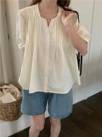 Blusa de verano para mujer, camisa de primavera, blusa para mujer, Blusas largas de gasa, informales, elegantes, Vintage, de manga larga, holgada de gran tamaño, blanca - details 9