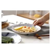 Plato Nórdico Moderno y Creativo de Cerámica Bajo Revestimiento 8 pulgadas de Estilo Occidental para Comidas y Snacks Viste tu Cocina y Comedor - details 13