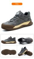 Zapatos de trabajo con punta compuesta para hombre, zapatillas de seguridad de cuero indestructibles, antigolpes, antipinchazos, aislamiento, 6KV - details 25