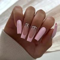 Juego De 24 Uñas Postizas Con Diseño De Flor Largas Coffin Francesa Ballerina Acrílicas Cubiertas Completas Art De Uñas Falsas Para Mujeres Y Enthusiastás De Uñas - details 14