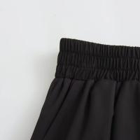 Falda Larga A-Line Mooyufon Para Mujer Negro Vintage Chic Cintura Alta Pliegues Anchos Swing Moda Primavera Elegante Casual Polyester - details 5