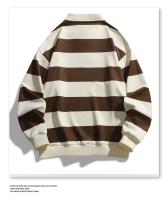 Camiseta Polo de Manga Larga Patrón a Rayas Estilo Suelto para Hombres Moda de Otoño - details 4