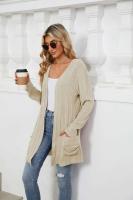 Cardigan de Punto Abierto Casual Abrigo Medio Estilo Y2K para Mujer Moda Callejera Elegante - details 4