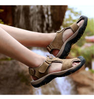 Sandalias clásicas de cuero genuino para hombre, zapatos transpirables de cuero de vaca, sandalias romanas suaves para exteriores, Verano - details 16
