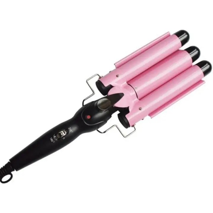 Rizador de pelo ajustable, triple tubo de pelo, turmalina, cerámica, herramienta de estilo de temperatura - 1