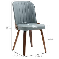 Juego de dos sillas de comedor modernas para cocina, con asiento tapizado de piel sintética y patas de madera, ideal para sala de estar y dormitorio - details 0