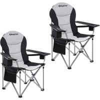 Camping Plegable, hasta 205 kg, Sillas de Camping Portátiles con Reposabrazos y Zona Lumbar Ajustable y Bolsa Térmica y Portavasos, Respaldo Alto Silla para Exterior Jardín Pesca - details 6