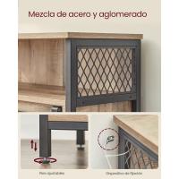 Aparador, Armario de Cocina, con Puerta Corredera, 30 x 70 x 80 cm, Estante Ajustable, Estilo Rústico, - details 4