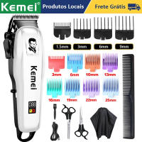 Kemei-cortadora eléctrica inalámbrica profesional para hombre, máquina para cortar el pelo, recargable por USB, con pantalla LCD - details 0
