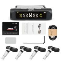 Sistema de Monitor de Sensor de alarma de presión de neumáticos TPMS, pantalla de coche, advertencia de temperatura de carga de energía Solar interna/externa - details 10