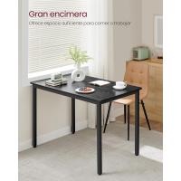 Mesa de Comedor, Mesa de Cocina, 70 x 110 x 77 cm, Mesa de Comedor para 4 Personas, Escritorio de Salón, para Comedor, Cocina, Industrial, Marrón Rústico y Negro Mate KDT081B01 - details 11