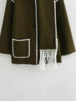 Chaqueta elegante suelta de media temporada para mujer, cuello con bufanda en zigzag, ropa de moda, otoño e invierno, 2024 - details 45