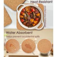 Almohadilla de corcho cuadrada gruesa de alta densidad para platos calientes, posavasos de corcho multifunción resistente al calor de 8 pulgadas, almohadillas calientes de corcho - details 5