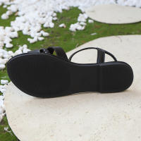 Sandalias planas informales tejidas nuevas elegantes de talla grande con espalda abierta para mujeres de verano - details 6