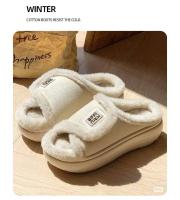Zapatillas de algodón con Velcro para mujer, suela exterior de EVA suave para interiores y exteriores, plantilla de felpa, estilo de plataforma, fácil de combinar, novedad - details 5