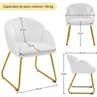 Terciopelo Sillon para Dormitorio Silla para Comedor Cocina Pata Metal Silla Sala de Estar Rosa Claro - details 39