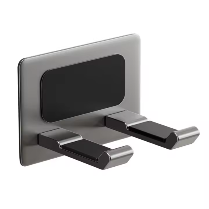 Soporte ajustable para montar en la pared, estante de almacenamiento para secador de pelo resistente y sin perforaciones, soporte para secador de pelo a prueba de herrumbre de aleación de aluminio - 1