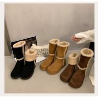 Botas de mujer de punta redonda de felpa,tacón alto,elegantes,invierno - details 31