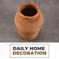 Cesta de mimbre, maceta colgante de ratán, cesta de flores, cesta de almacenamiento, jarrón de mimbre, cesta de flores tejida rústica - details 5