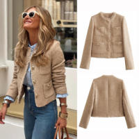 Blazer elegante con borlas Casual para mujer，Adecuado para el trabajo de oficina，Con botones y bolsillos - details 1