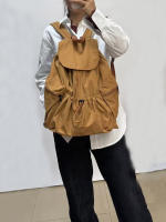Mochila de moda Práctico diseño de cordón de gran capacidad Nicho casual y liviano hombres y mujeres pueden llevar mochila de tela lavada - details 18