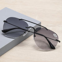Gafas de Lectura de Sol Bifocales sin Lima de Doble Puente Lentes Grises Visión Cercana y Lejos - details 5