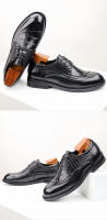 Cuero estilo británico casual suela blanda en relieve zapatos de hombre de cercanía - details 7