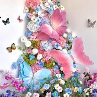 Mariposa de papel Artificial 3D, 30cm, decoración de boda a gran escala, escaparate, forma de mariposa, accesorios de fotografía, tema de niña - details 2