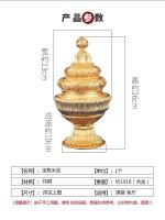 Caja de cobre puro de Nepal, plataforma budista tántrica tibetana dorada y plateada, adorno de olla de grano, tesoro de Buda - details 1