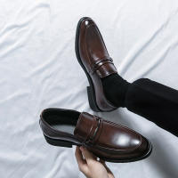 Zapatos formales de negocios para hombre, calzado de cuero PU de tacón bajo, estilo británico, hebilla de Metal a la moda - details 20