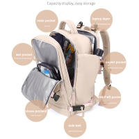 Mochila de gimnasio para laptop de 17 pulgadas 15.6 pulgadas para mujeres con almacenamiento múltiple compartimento recomendada para viajes y escolar hecho de nylon - details 14