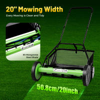 Cortadora de césped de 20", con caja de colección, cortacésped de carrete de empuje de 5 hojas, adecuada para cortar césped en villas, parques y jardines - details 3