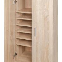 7 estantes para zapatos con cierre de 2 puertas, estructura de madera, armario auxiliar multiusos, tamaño 108 x 55 x 36 cm (roble) - details 4