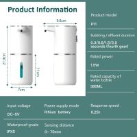 Dispensador automático de jabón de espuma, lavador de manos inteligente para baño con carga USB ABS, 380ML - details 8