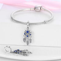 Pulsera Fit Original de 3mm en Plata Esterlina S925 con Pluma de Dreamcatcher y Cuentas DIY para Mujeres Joyería Fina de Cumpleaños - details 31