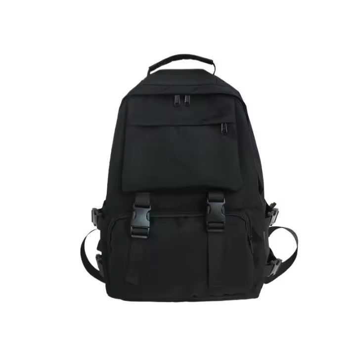 Mochilas Negras de Gran Capacidad Unisex, Estilo Harajuku, Bolso de Viaje para Hombres y Mujeres - 1