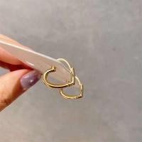 Asistente - Pendientes de plata de ley con forma de corazón, simples pero hermosos, perforaciones redondas, joyas con hebillas para las orejas - details 6