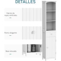 Columna Multiusos Estantes y 1 Cajón 34x24x170 cm Blanco - details 4