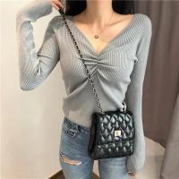 2025 suéter Sexy con cuello en V para mujer, Jersey de punto de otoño, Jersey elegante suave coreano ajustado de manga larga para mujer, Top básico nuevo de invierno - details 17