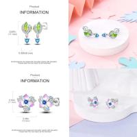 Pendientes colgantes de trébol de la suerte para mujer, plata pura, piedra Original, circón, herradura, verde de cuatro hojas, joyería de fiesta - details 19